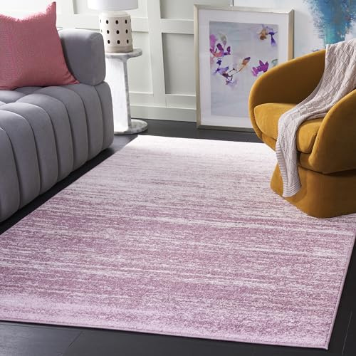 SAFAVIEH Tapis Moderne pour Salon, Salle à Manger, Chambre à Coucher - Adirondack Collection, Tapis à Poil Court, Crème et Violet, 122 X 183 cm