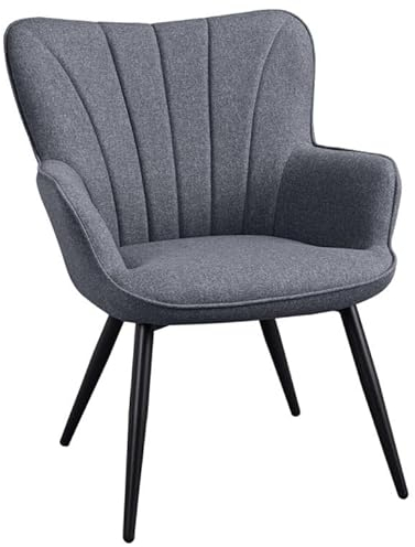 Yaheetech Sessel Relaxstuhl Küchenstuhl Polsterstuhl Gestell aus Metall, Polstersessel Wohnzimmermöbel 63,5 x 68,5 x 84 cm
