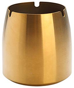 Samnuerly Cenicero de Acero Inoxidable con/sin Tapa, Cenicero de Mesa Anti-Cenizas Voladoras, Cepillado y Pulido, Hermoso Cenicero de Mesa (Color : Rose Gold, Size : Large)