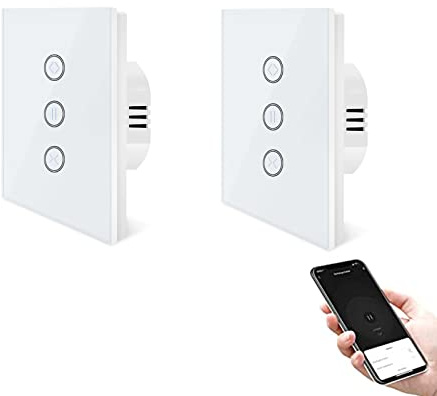 UseeLink ZigBee Rolladenschalter,Smart Rolladen Zeitschaltuhr,Kompatibel mit Smart Life/Tuya APP, arbeitet mit Alexa und Google Home, intelligenter Jalousieschalter mit Touch Panel (Hub erforderlich)