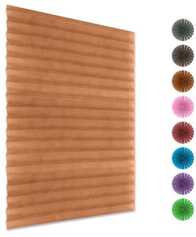 DEZYPZAM Plissee-vorhänge, Plissee ohne Bohren, Plissee ohne Bohren verdunkelung, Thermo Plisseerollo, lichtundurchlässig Plisseerollo (Gelb,90x150cm)