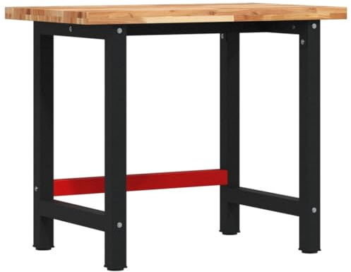 vidaXL Banco da Lavoro 100x60x83 cm Legno Massello Acacia Rettangolare, tavolo da lavoro, postazione da lavoro, banco da lavoro in metallo