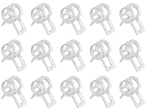 QUARKZMAN 15Pcs Collier À Ressort 6mm Pour Tuyau D'huile Automobile Argent