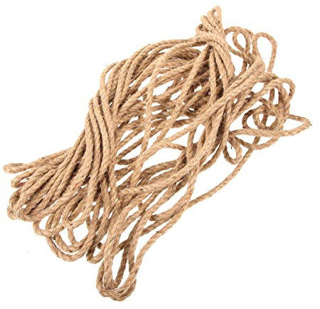 ANDRESLAD Cuerda De Yute Agrícola Resistente 6 Mm x 20 M, Cuerda De Cáñamo Anti-corrosión Para Embalaje Artesanal y Decoración De Jardín, Rollo Único Para Uso Agricultura y Manualidades