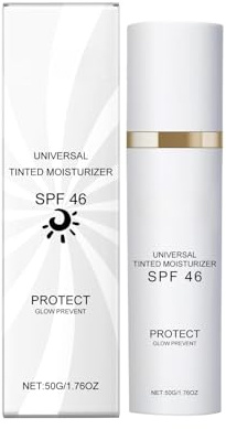 Tinted SPF46 Face Sunscreen Moisturiser for Women - Lightweight Hydrating Daily UV Protection with Vitamin C & Tinted Coverage - Ideal for All Skin Types 50ml