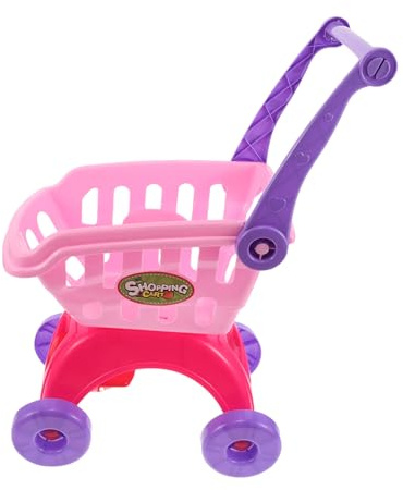 FUNOMOCYA Mini Shopping Cart Trolley Lightweight Small Supermarket Handcart with Fruit Accessories for Pretend Play Easy Assembly Indoor Outdoor Role Play