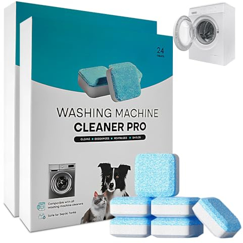SGZIOO 48 Tabletas Limpia Lavadoras, Pastillas Lavadora, Limpiador Lavadora, Washing Machine Ceaner, Eliminan Malos Olores, Bacterias, Suciedad y Acumulaciones, para Todas Las Lavadoras