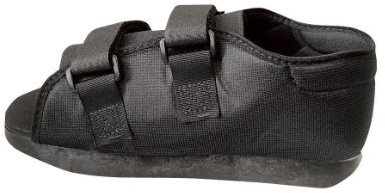 Medline Semi-Rigid Post-Op Shoe, Men's XL (14.5-15.5 Shoe Size), Black, Nylon Upper, Cushioned Rocker Sole, Molded Heel Collar, Case of 1 Each