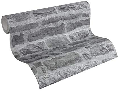 A.S. Création Vliestapete Best of Wood`n Stone 2nd Edition Tapete in Stein Optik fotorealistische Steintapete Naturstein 10,05 m x 0,53 m blau grau Made in Germany 319442 31944-2