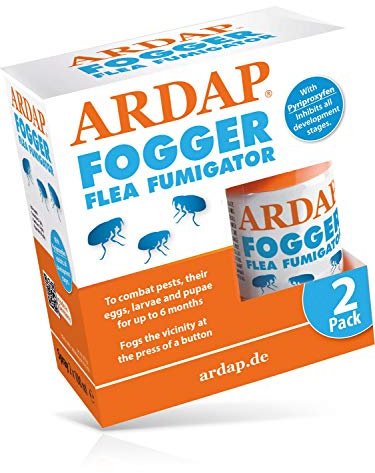 ARDAP Flea Fogger 2x100 ml - Flea Bombs for The Home - Flea Bomb - Flea fogger, Flea Treatment for Home - House flea Bomb - Smoke Bombs for Fleas and Eggs - flea fogger for Home, Long-Term Protection