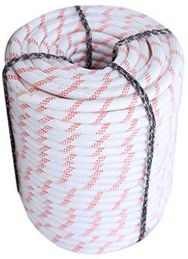 ZHWNGXO Outdoor-Kletterseil, 12 mm Verschleißfeste, Wetter hinzufügen Stahldraht Sicherungsseil 10m, 20m, 30m, 40m, 50m, 60m, 70m, 80m, 90m, 100m Weiß (Size : 100m)