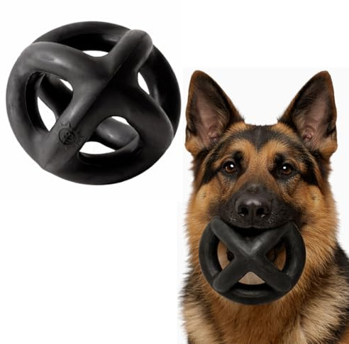 Monster K9 Ring Ball | Virtually Indestructible. Lifetime Guaranteed. | VULCRON™ Natural Rubber | Durable, Heavy Duty Dog Chew Toy for Aggressive Chewers | Medium & Large Breeds, 5.5”