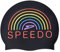 Speedo Uni – Erwachsene Swim Cap Silicone Badekappe, schwarz/Regenbogen, Einheitsgröße