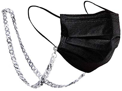 Eueavan Modische Gesichtsmasken-Kettenhalter, Acryl, multifunktional, Brillenhalter, Maskenkette, Brillenkette für Damen (Silber Weiß)