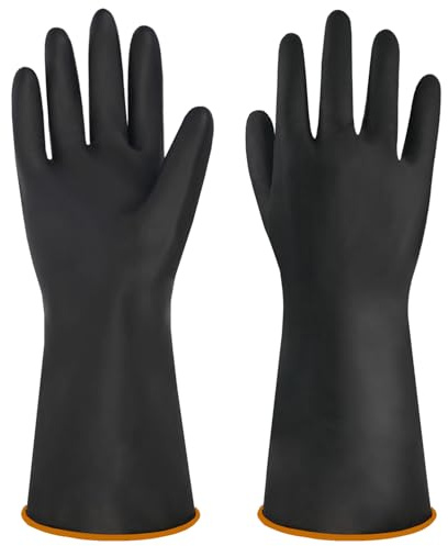 JustSeen Chemikalienbeständige Latex-Handschuhe, Industrie-Hochleistungs-Arbeitshandschuhe, Größe XL, 35,6 cm, 1 Paar