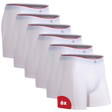 DANISH ENDURANCE Boxer Uomo in bambù Ultra Morbido, Mutande Boxer Bamboo Comodi, Traspiranti, 6 o 10 Paia, Bianco, XL