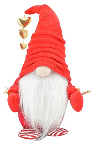 Valentinstag Gesichtslose Puppe Plüsch Elfen Zwerg Handgemachte Wichtel Figuren Deko Gesichtslose Zwergpuppe mitUmschlag Herz Mini Doll Süße Plüschtier Sitzende Gesichtslose Dwarf Valentinstaggeschenk