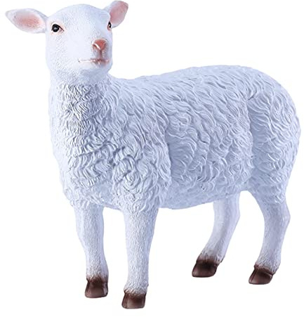 Statues d'agneau pour jardin | Figurine de mouton d'extérieur - Figurine décorative d'animaux - Sculpture miniature de ferme de moutons pour cour, patio, pelouse, porche Kink-au