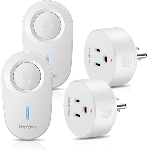 [2 Pack] HAPYTHDA Wireless Remote Control Outlet Plug, No Wiring Needed Remote Light Switches Kit, 500 Feet RF Range 275V/15A/1500W Electrical Remote Outlet for Light, Small Electrical Appliance