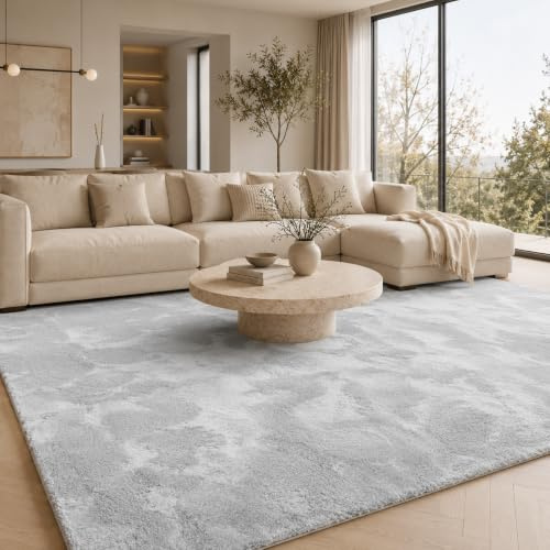Pergamon Luxus Super Soft Wohnzimmer Kunstfell Teppich Pearl Einfarbig in Rund und Eckig