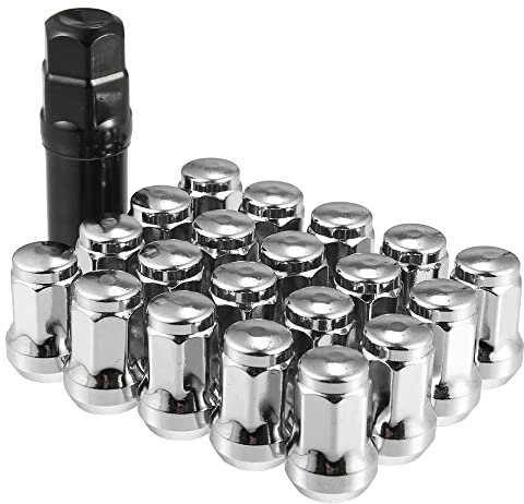 A ABSOPRO M12x1.25 Voiture Roue Heptagone Cosse Écrou 32mm Vis - 21 Pcs Argenté