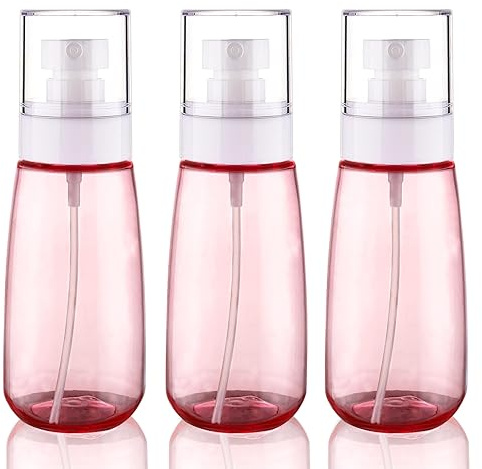 Cosywell Travel Size Spray Bottle TSA Approved 3.4oz 100ml 3 Pack Leak Proof Fine Mist Spray Bottles Empty Refillable Mist Sprayer for Perfume Essential Oils Toners Rose Water Cosmetics (3Pink)