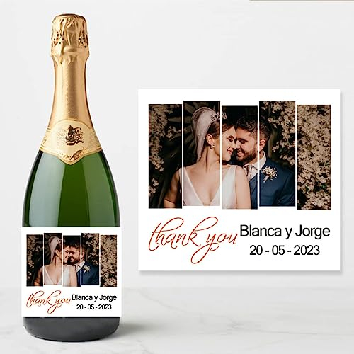étiquette Personnalisée Bouteille,champagne Bouteille Biere Bouteille étiquette Autocollantes,photo Et Texte Anniversaire Douche Mariage Annonce Grossesse Cadeau étiquette (10x8.9CM,20pièces)