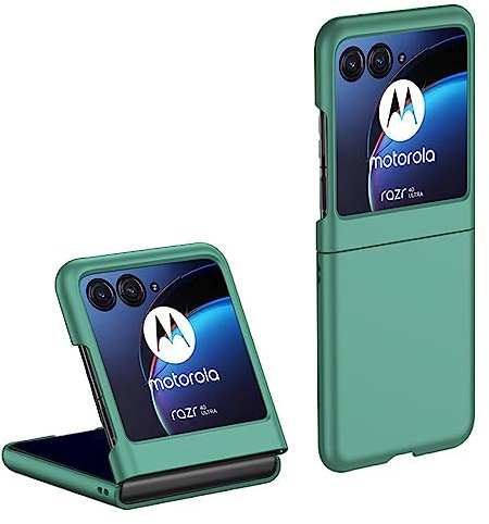 Topme Coque de téléphone Hard Skin pour Motorola Moto Razr 40 Ultra 6.9, Manchon de Protection Antichoc en Polycarbonate - Vert foncé