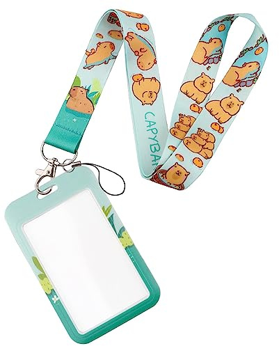 GIMOCOOL Porte-Badge avec lanière - Porte-Cartes en Corde Capybara pour téléphone Portable | Fournitures de Maintien de Carte Anti-poussière pour Enseignants, ingénieurs, coursiers, étudiants, Hommes