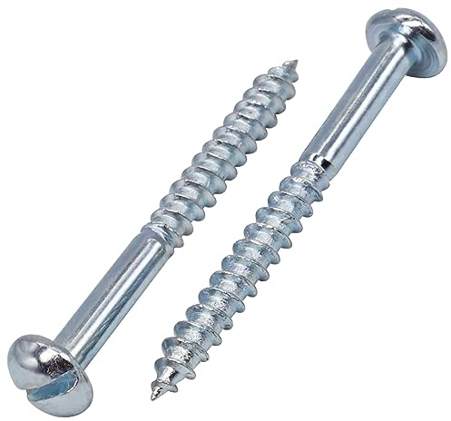 SKIR'CO (10 uds) Tornillos para madera de acero zincado 4,0 x 40 mm, Tornillos para madera de cabeza redonda ranurada, Tornillos DIN 96