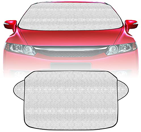 Yukaiwn Telo Anti-Brina per Parabrezza Auto, Copertura Invernale Antigelo e Solare, Protezione Auto Antigrandine, 140x101.5 cm