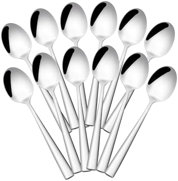 Otto Koning - Leipzig – Teelöffel 12 Stück, Hochwertiger Kaffeelöffel aus Edelstahl, hochglanzpoliert, löffel mit Modernem und elegantes Design.