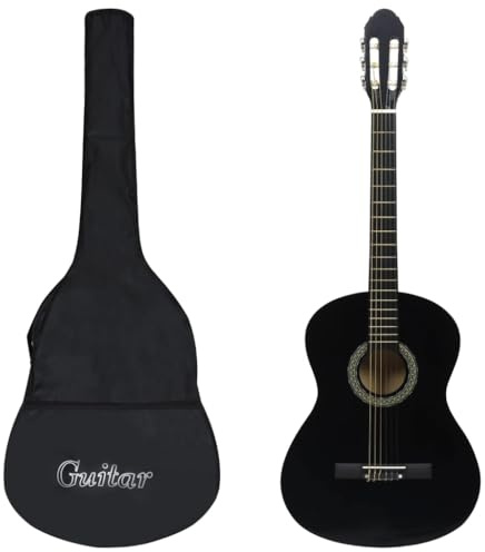 prissent Klassische Gitarre Gut für Anfänger mit schwarzem Koffer 4/4 39 Gitarre für Kinder Gitarre Holz Kinder Gitarre Mittelschule Gitarre Anfänger Gitarre Kind 12x3x4 Zoll