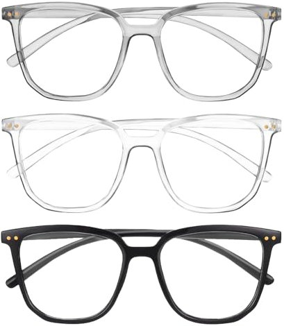 FEXPDL 3 Packs Blue Light Blocking Glasses Anti Glare Glasses, Computer Glasses Blue Light Blocking Lightweight Blue Light Glasses Womens, Fashion Blue Light Glasses for Women & Men