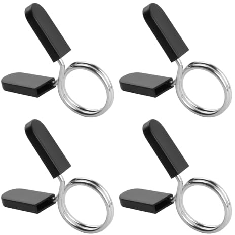 4 Pcs Spring Weight Clips for Olympic & Dumbbell Bars - 25mm/1 Barbell Clamps - Gym Fitness Weightlifting