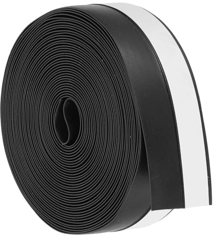 PATIKIL Joint d'Étanchéité de Porte 5 Mètres en Silicone Autoadhésif Noir | 25 mm/1 de Large, Étanche à la Poussière et à l'Eau, pour le Bas de Porte les Joints de Douche en Verre