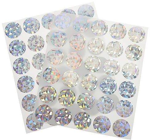 Tofficu 4blätter Scratch off Aufkleber Runde Glitzer Aufkleber Zum Abkratzen Überraschungskarten Für Hochzeiten Geburtstage Und Spiele Selbstklebende Rubbelkarten Für Kreative
