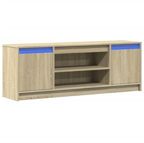 vidaXL TV-Schrank mit LED-Beleuchtung Sonoma-Eiche 139,5x34x50 cm