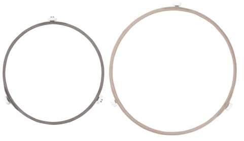 Drehteller Rollenstützring aus Kunststoff, 2 Stück für Glasplatte | Rund, Hitzebeständig und Flammhemmend, Stabile Ausführung für Hausgebrauch, Passend als Zubehör