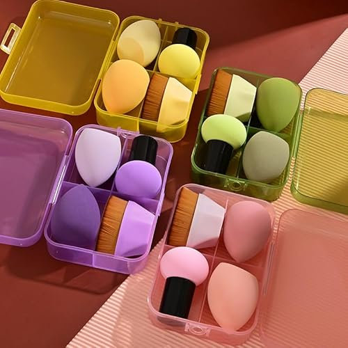 lot de 4 éponges de maquillage et pinceaux maquillages, pinceaux maquillages pour le teint ensemble pour un beau maquillage