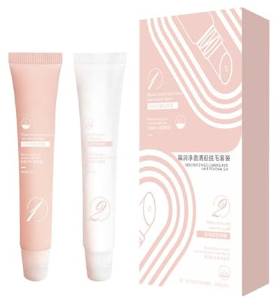 KrY793 Lot de 2 gels pour épilation des poils des lèvres, élimination douce de la moustache du visage pour hommes et femmes, peau apaisante, gel d'épilation du visage, 6,2 x 2,9 x 13 cm