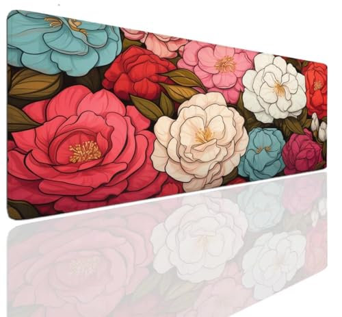Tapis de Souris Design 1400x600x4mm Grand Tapis de Souris XXL Gamer Gaming, Sous Main Bureau à Bords Cousus, Tapis de Bureau Gaming Antidérapante, Protection de Bureau Sous-mains Accessoire Deco S-312