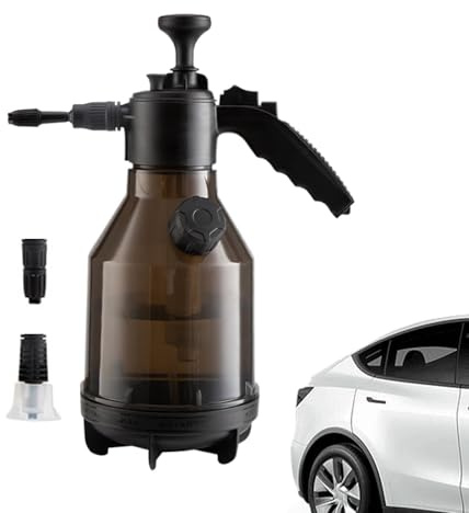 Spruzzatore a schiuma per auto, con nebulizzatore a pressione portatile, con tre ugelli, 2 l, per la pulizia della casa, giardino in giardino
