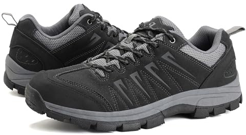 OL OUTJET LEGEND Men's Waterproof Hiking Shoes Comfortable Leather Walking Shoes Anti Slip Outdoor Shoes