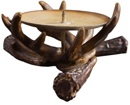 Statua murale scultura portacandele in poliresina, decorazione per la casa, ornamenti per la casa (marrone, 15,3 x 15,3 x 6,5 cm)