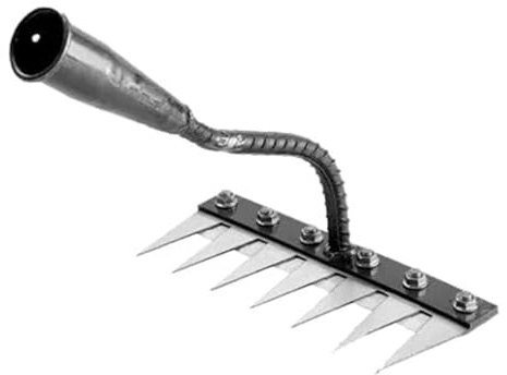 Rateau Giardino Utensili Da Giardino Rateau Diserbo Strumenti Giardinaggio, Rateau Scarificatore Manuale 7 Denti in Acciaio StaccabileZappa Giardinaggio per Diserbo/Allenamento del Suolo