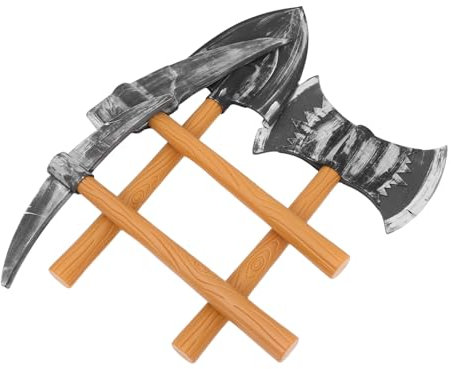 VERDANVERSE 4stücke Teiliges Zwergenkostüm-Set Spitzhacke Für Cosplay Gefälschte Beil-axt-Requisiten Für Partytrick Und Bühnenauftritte Sicher Und Tragbar