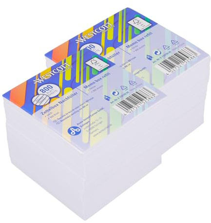 Westcott Notizzettel weiß 800 Blatt Nachfüllpack (2er-Set) | 2 x Notizblock mit 9 x 9 cm großen Blättern in weiß | Nachfüllset für Spenderbox | FSC-zertifiziertes Papier 80g/m² | E-1733199 00