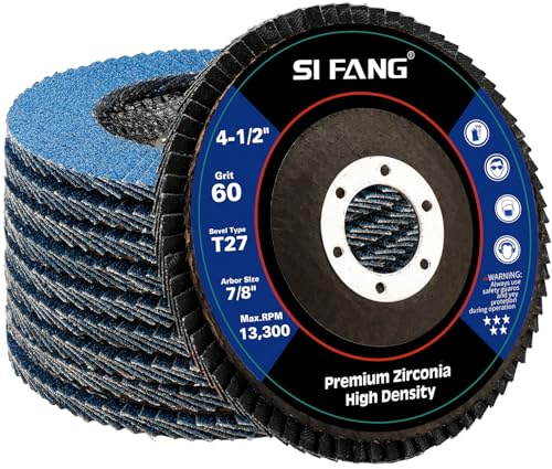10 dischi lamellari Ø 115 mm x 22 mm, grana 60 dischi abrasivi T27 per acciaio inossidabile, metallo e legno