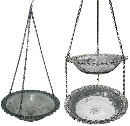 Baignoire des Oiseaux - Bains en métal Suspendus pour Les extérieurs | Baignoire d'oiseau | Cages et Accessoires pour Boire et se Nourrir, Piscine, intérieur et extérieur, Jardin, Patio, terrasse, P